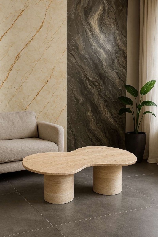 Table en pierre naturelle en travertin