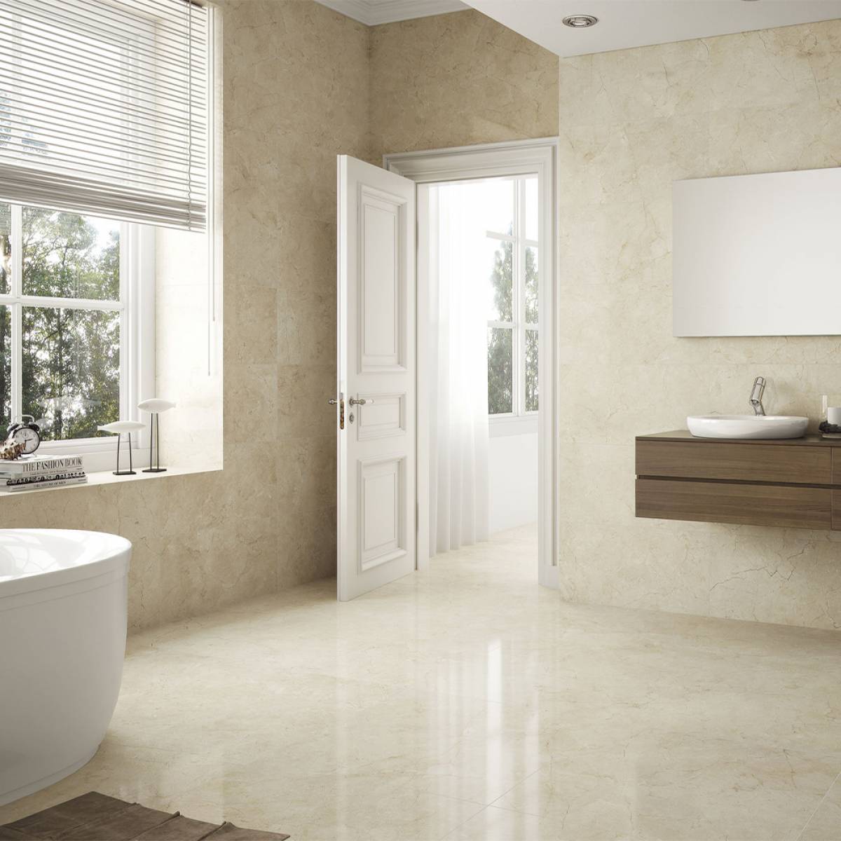 carrelage crème brillant 60x120