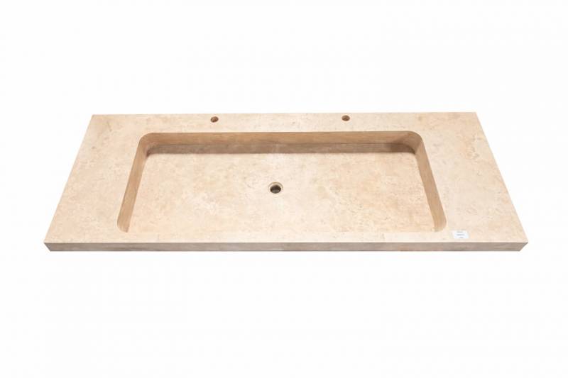 Arrivage Exceptionnel : Vasque en Travertin XL 160 cm pour Salle de Bain de Prestige