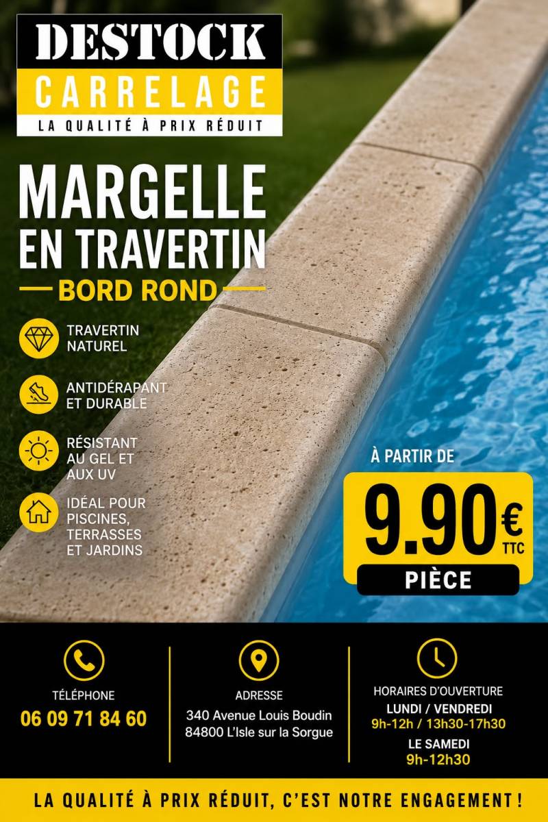 Carrelage piscine antidérapant : promotion été sur margelles et dalles