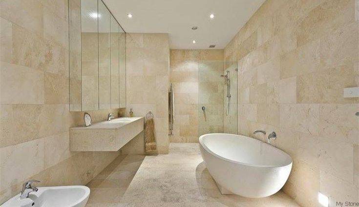 BAC A DOUCHE EN PIERRE NATURELLE DE TRAVERTIN POUR SALLE DE BAIN MONTPELLIER